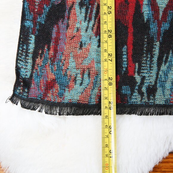 Reversible 100% CASHMERE Southwest Abstract Art Inspired Oversized Shawl - Picture 11 of 13